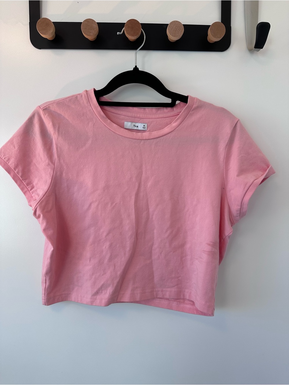 TNA Soft Pink Cropped Crew Tee